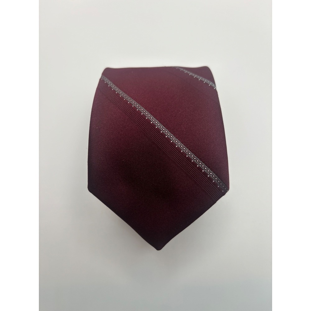 Gianno ItalianImport Mens Burgundy Diagonal StripeBeaded Pattern Necktie RN47035